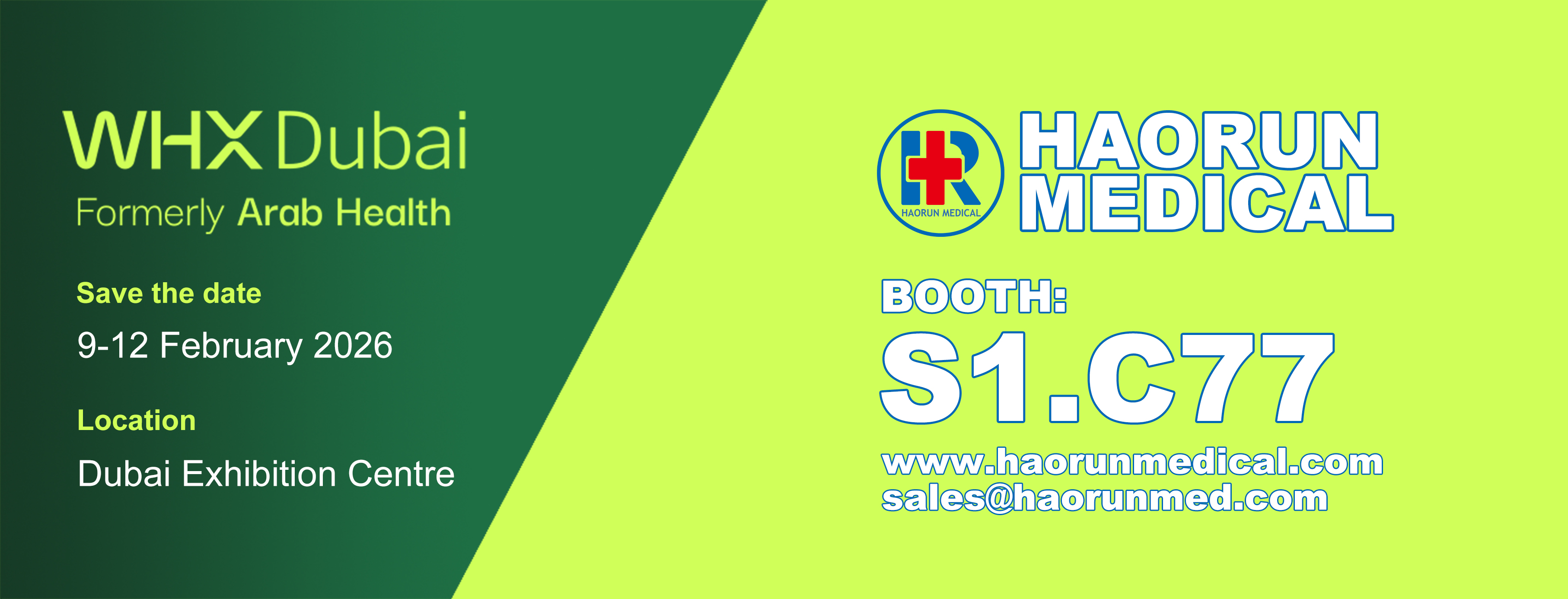 Haorun medis, Undangan Pameran WHX DUBAI 2026